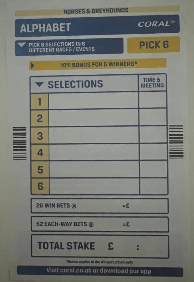 Coral Betting Slips