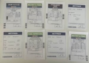 Betfred Bookmaker Betting Slips