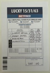 Lucky 15 Betting Slips 11 Betfred EW Lucky 15 Betting Slip