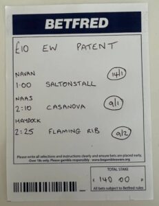 Betfred Patent Betting Slip
