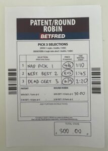 Betfred Round Robin Betting Slip