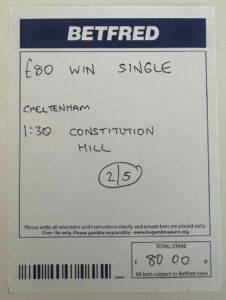 Betfred Single Bet Betting Slip