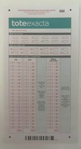 Tote Betting Slips 59 Blank Tote Exacta Betting Slip
