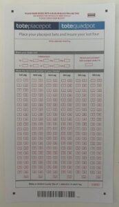 Tote Betting Slips 49 Blank Tote Placepot Betting Slip