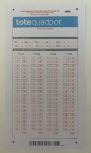 Blank Tote Quadpot Betting Slip