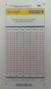 Tote Betting Slips 55 Blank Tote Scoop6 Betting Slip