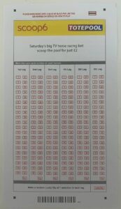 Blank Tote Scoop6 Betting Slip