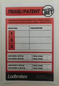 Ladbrokes Betting Slips 12 Ladbrokes Blank Patent Betting Slip