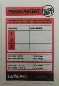 Ladbrokes Blank Patent Betting Slip