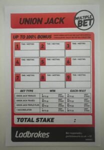 Ladbrokes Betting Slips 13 Ladbrokes Blank Union Jack Betting Slip