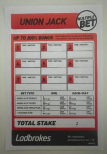 Ladbrokes Blank Union Jack Betting Slip