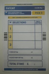 Patent Blank Coral Betting Slip