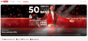 50 Free Spins 47 50 Free Spins on Sky Vegas