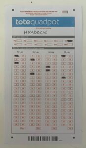 Tote Quadpot Betting Slip