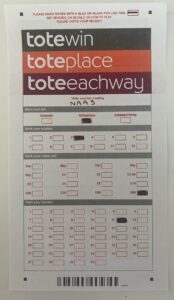 Tote Betting Slips 64 TotePlace Betting Slip