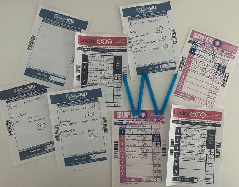 William Hill Betting Slips