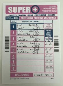 William Hill Betting Slips 10 William Hill Win Bet Canadian Betting Slip