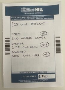 William Hill Win Bet Patent Betting Slip