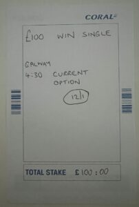 Win Single Coral Betting Slip