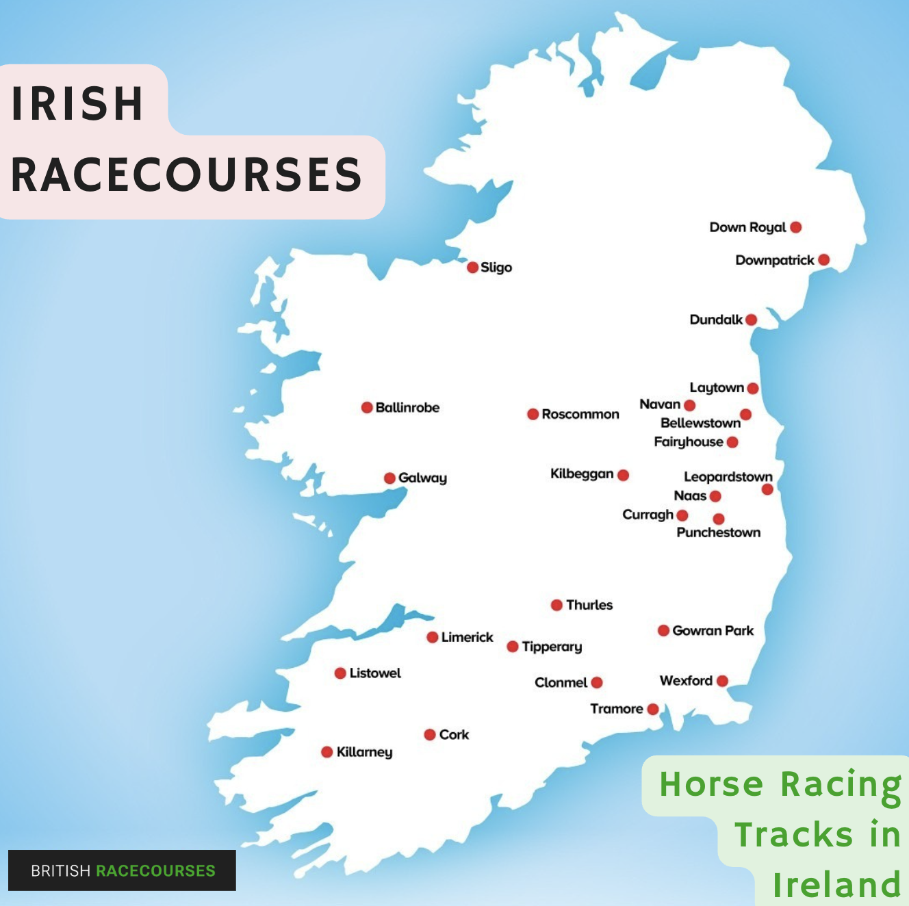 Irish Racecourses 3 irish racecourses map