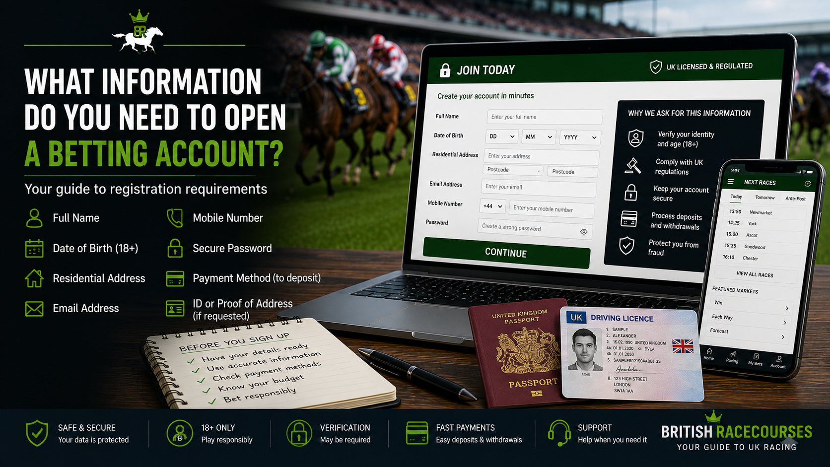 what info do you need to open a betting account